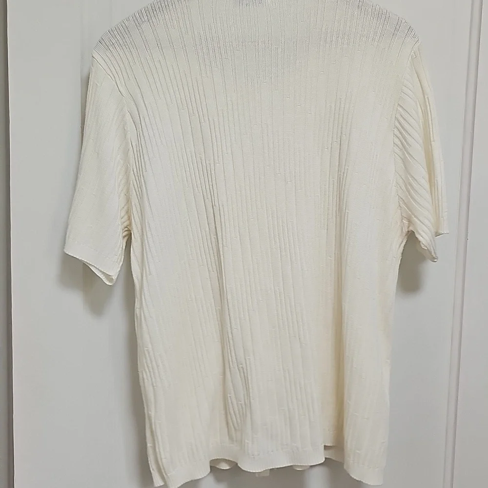 Alfred Dunner Cream Knit Cardigan and Top Set - Picture 8 of 8